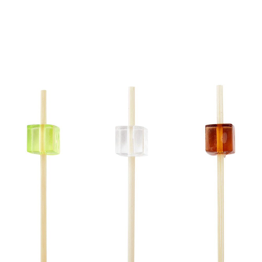 Pixy Assorted Bamboo Acrylic Block Pick - 3 1/2" x 1/2" x 1/2" - 1000 count box