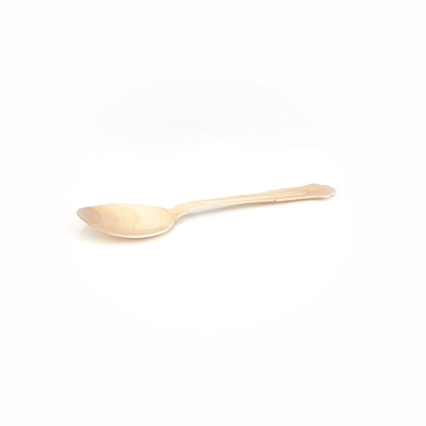 Taipei Natural Wood Baroque Spoon - 7 3/4" x 1 1/4" x 1/2" - 500 count box
