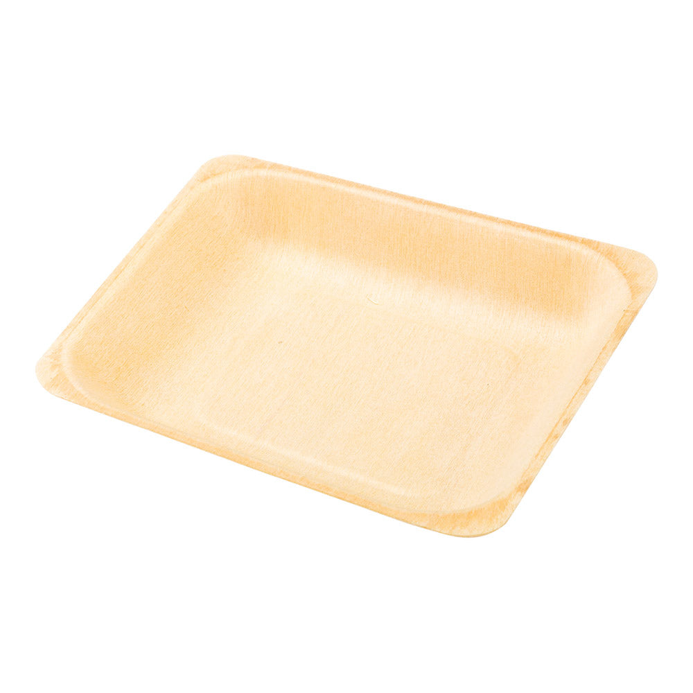 Taipei Square Natural Wood Plate - 5 1/2" x 5 1/2" x 1/2" - 200 count box