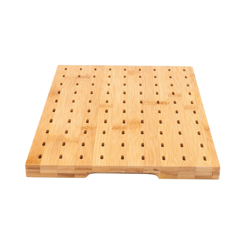 Pixy Natural Bamboo Paddle Pick Stand / Skewer Holder - 90 holes - 14 1/4" x 10" x 1" - 1 count box