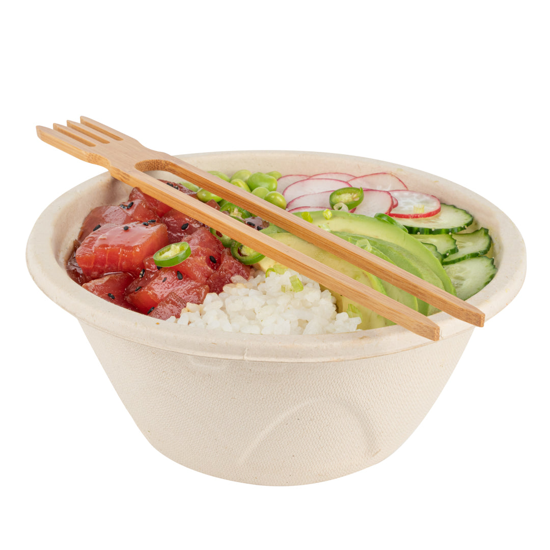 Bambuddha Natural Bamboo Chop Fork Duo Utensil - 10" x 1 1/2" x 1/2" - 100 count box