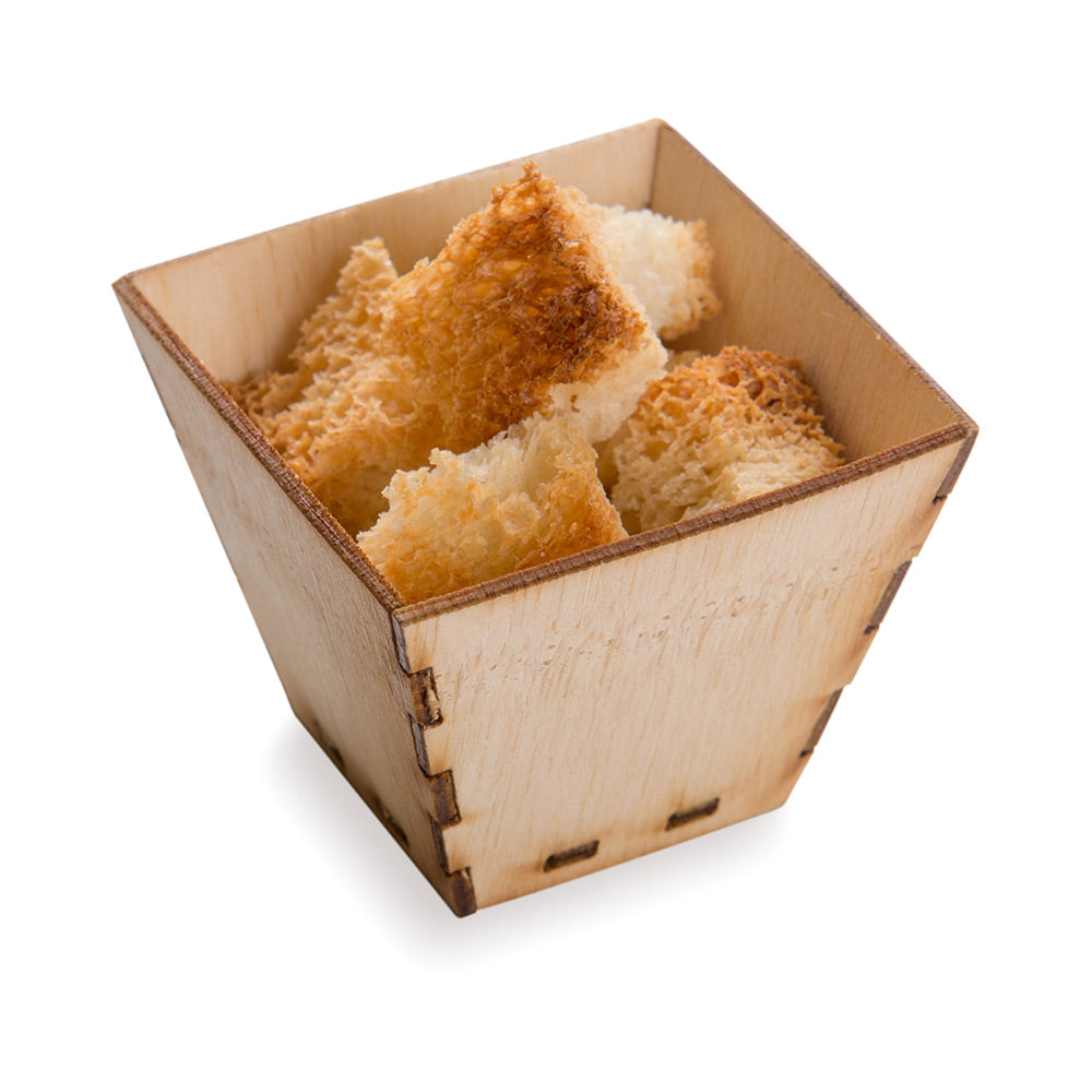 Bambuddha 2 oz Square Natural Bamboo Mini Kova Cup - 2" x 2" x 1 1/2" - 100 count box