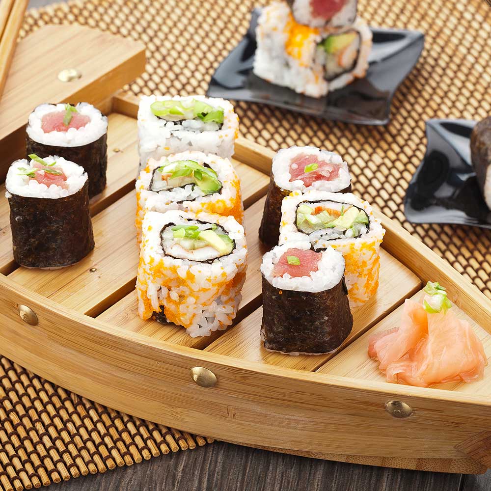 Bambuddha Natural Bamboo Small Sushi Boat - 13" x 4" x 3 1/4" - 1 count box
