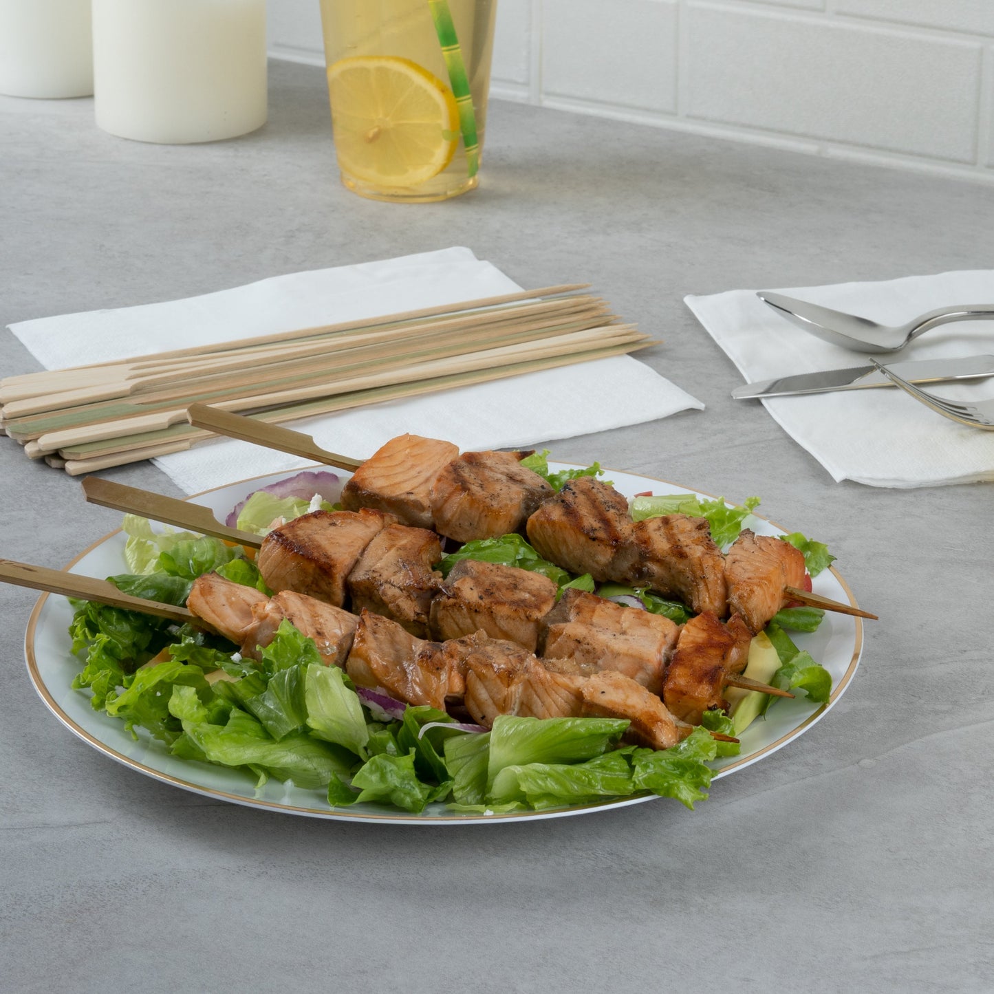 Pixy Natural Bamboo Paddle Grill Skewer - 10" - 1000 count box