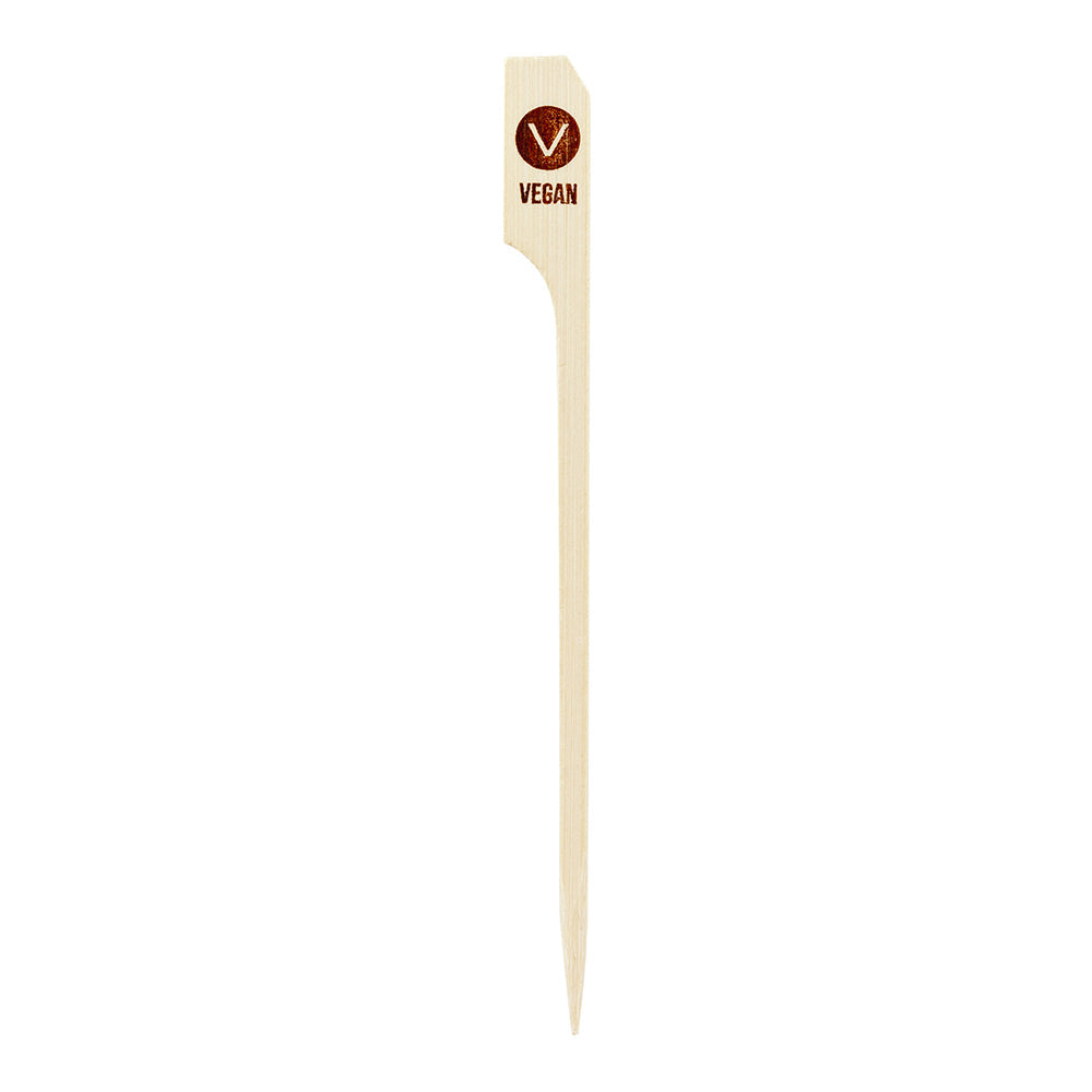 RW Smart Natural Bamboo Paddle Pick / Food Marker - Vegan - 4" - 1000 count box