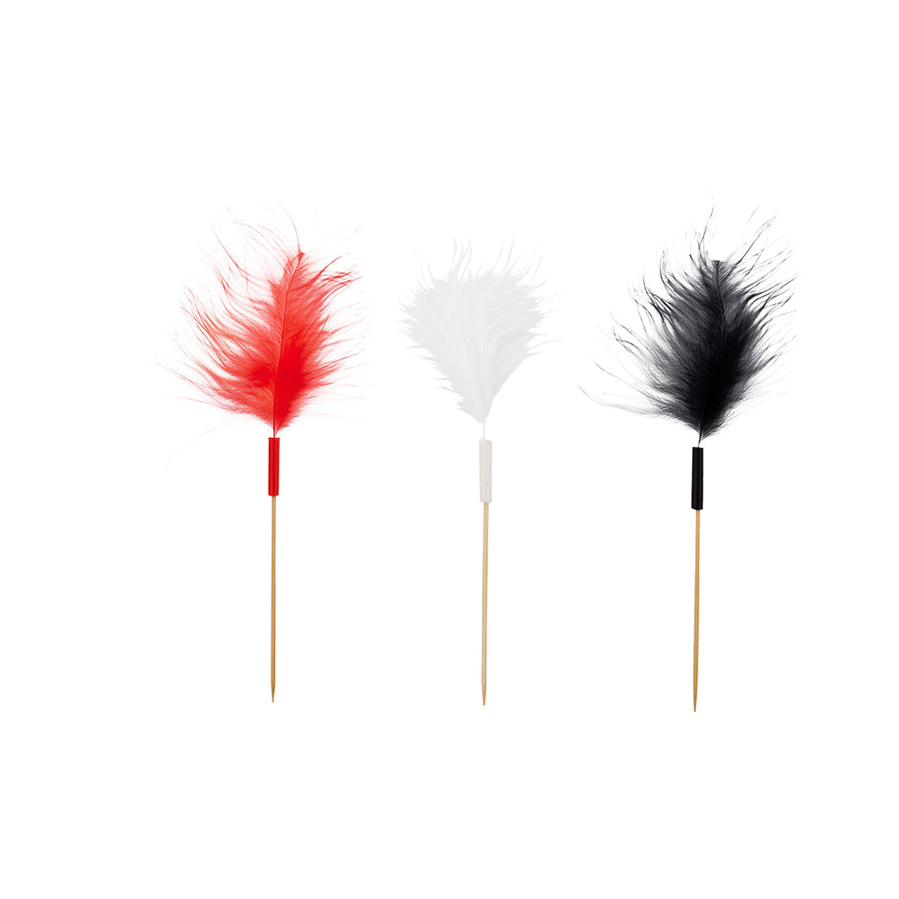 Pixy Assorted Bamboo Fuzzy Wuzzy Feather Skewer - 6" - 500 count box