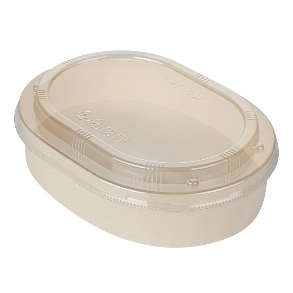 Taipei Clear Plastic Lid - Fits Oval Poplar Container - 100 count box