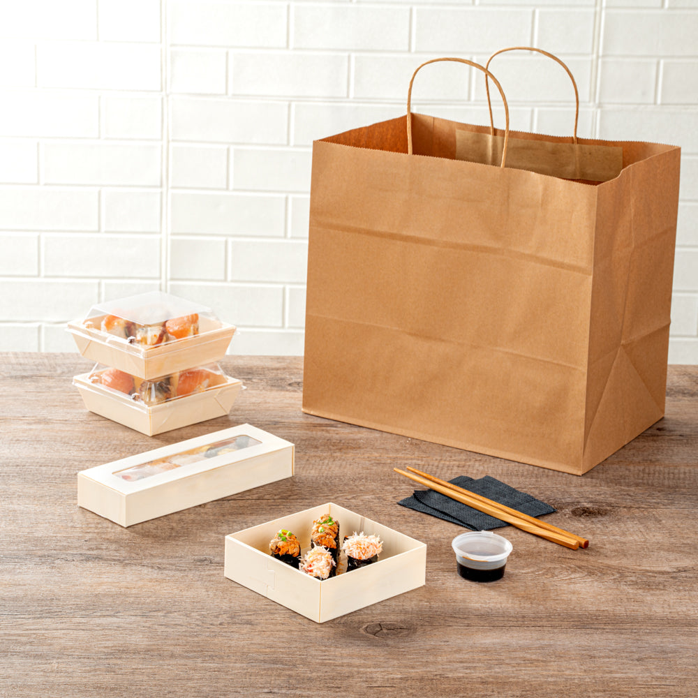 Taipei 17 oz Square Poplar Straight Container - 4 3/4" x 5" x 1 1/2" - 100 count box