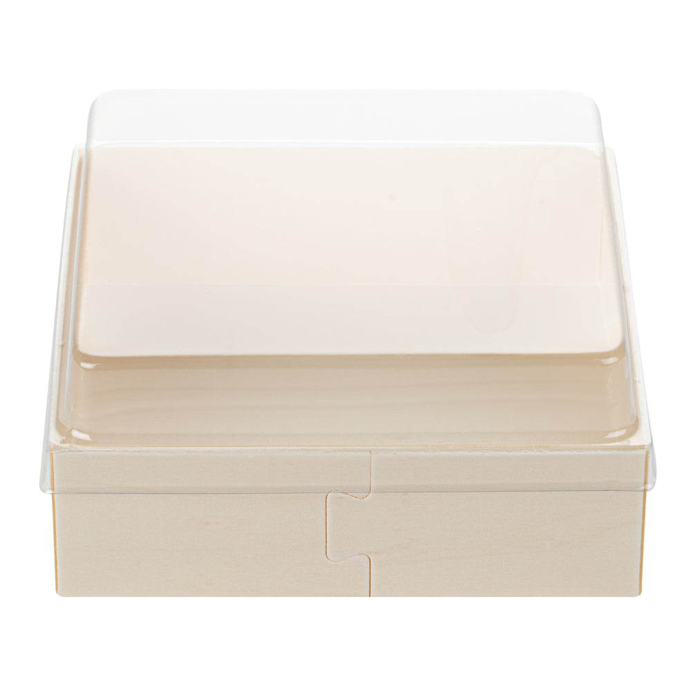 Taipei Clear Plastic Lid - Fits Square Poplar Straight Container - 100 count box