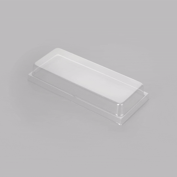 Taipei Clear Plastic Lid - Fits Rectangle Poplar Long Straight Container - 100 count box