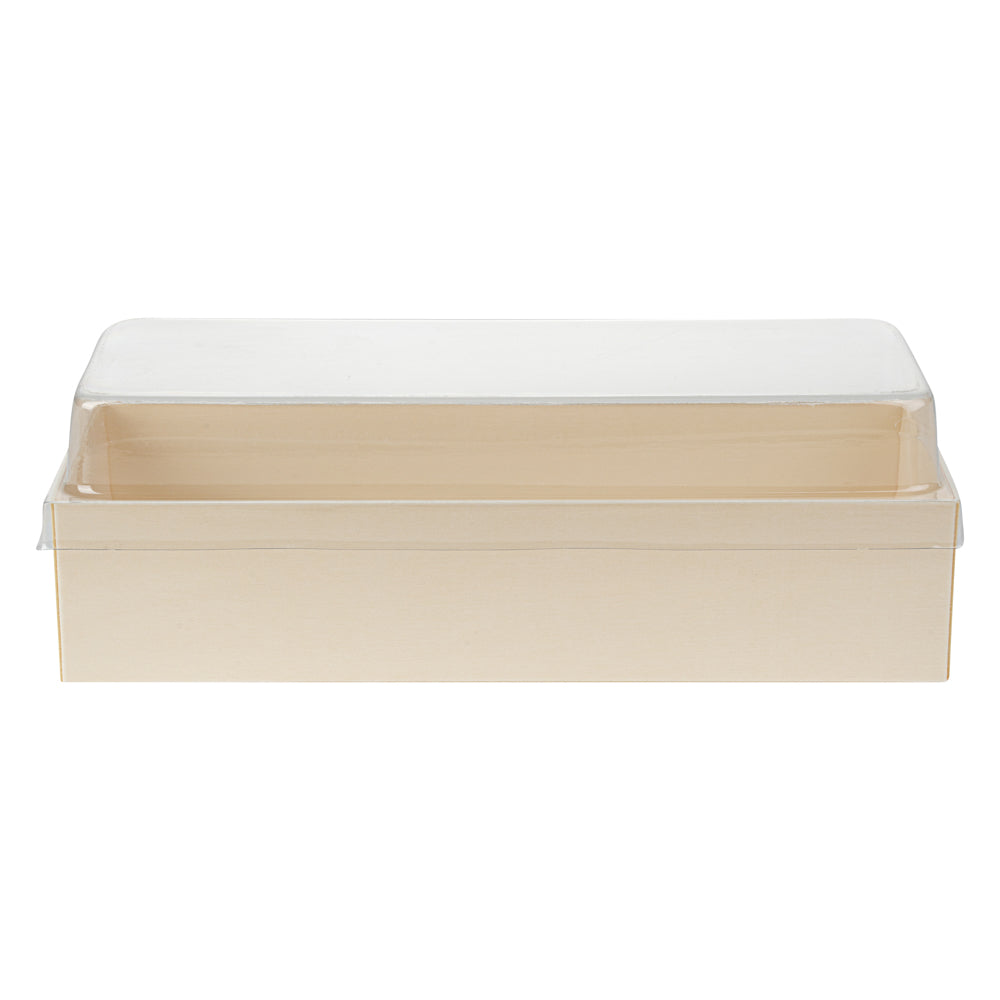 Taipei Clear Plastic Lid - Fits Rectangle Poplar Long Straight Container - 100 count box