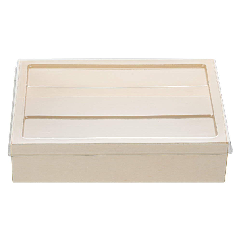 Taipei Clear Plastic Lid - Fits Rectangle Poplar Short Straight Container - 100 count box
