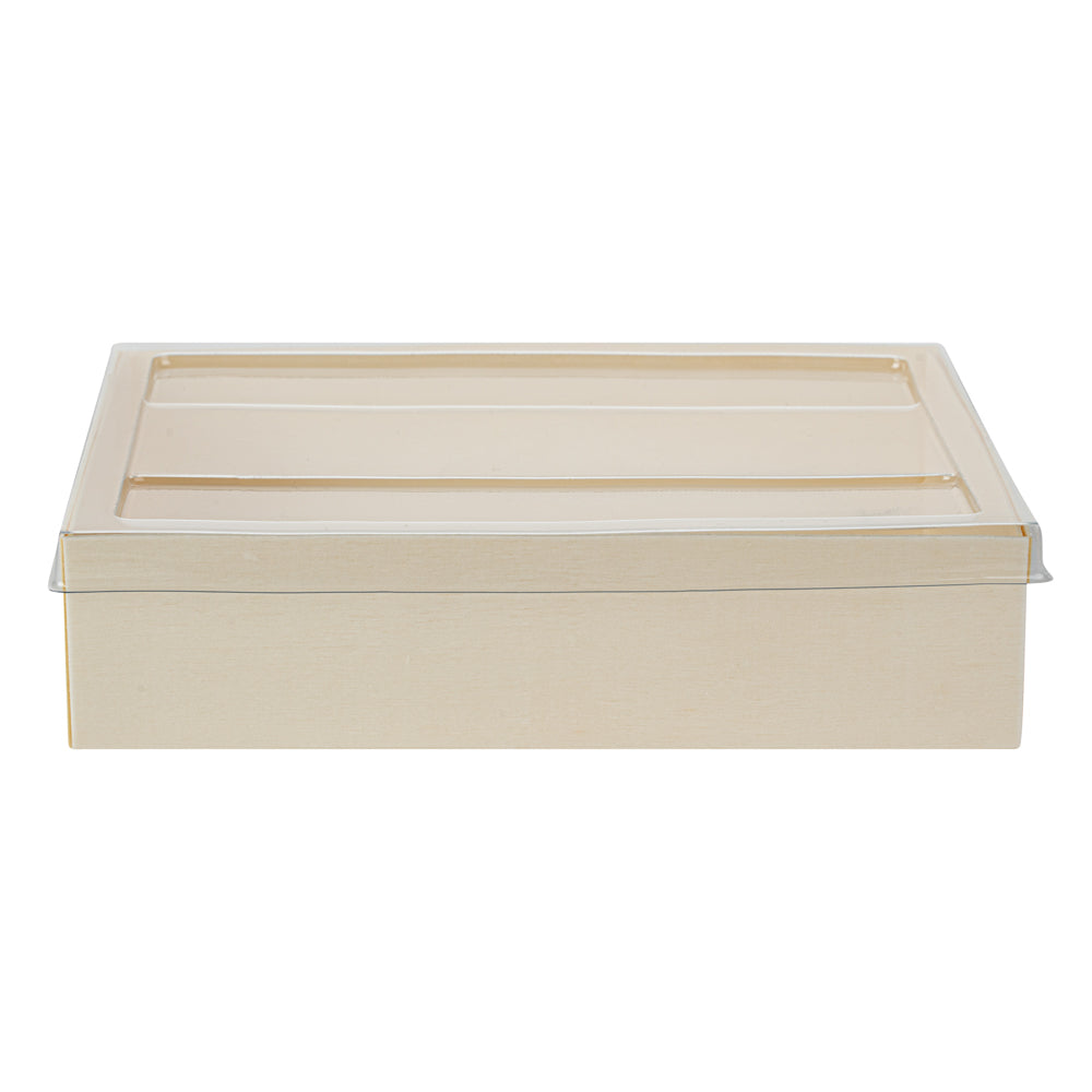 Taipei Clear Plastic Lid - Fits Rectangle Poplar Short Straight Container - 100 count box