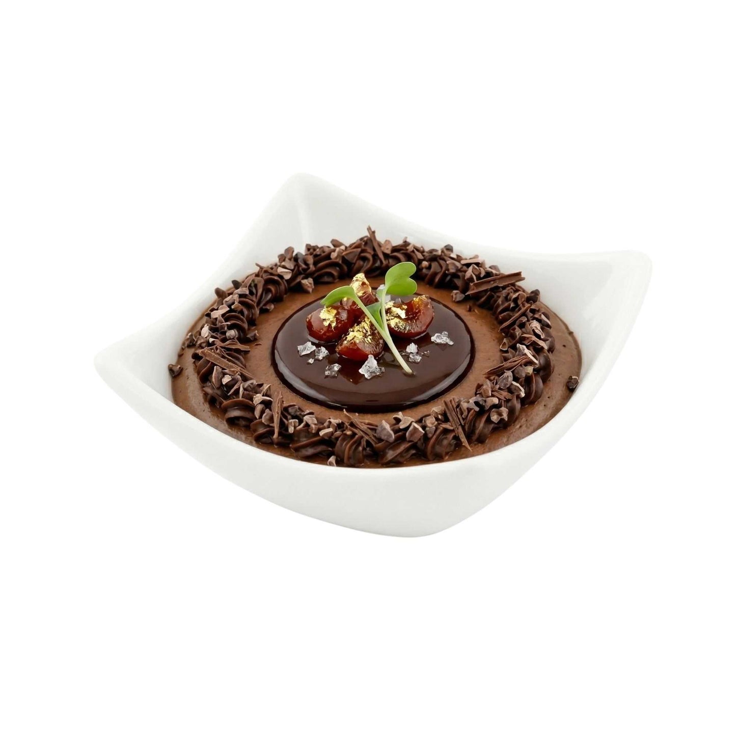 Chef 101 2 oz Square White Porcelain Mini Cocktail Bowl - 3" x 3" x 1 1/4" - 10 count box