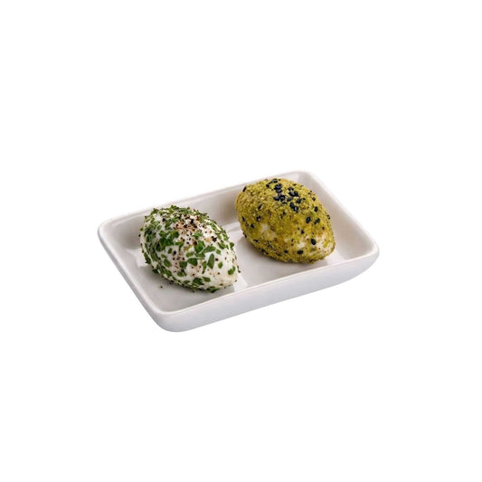 Chef 101 Rectangle White Porcelain Mini Dish - 3" x 2 1/4" x 3/4" - 10 count box