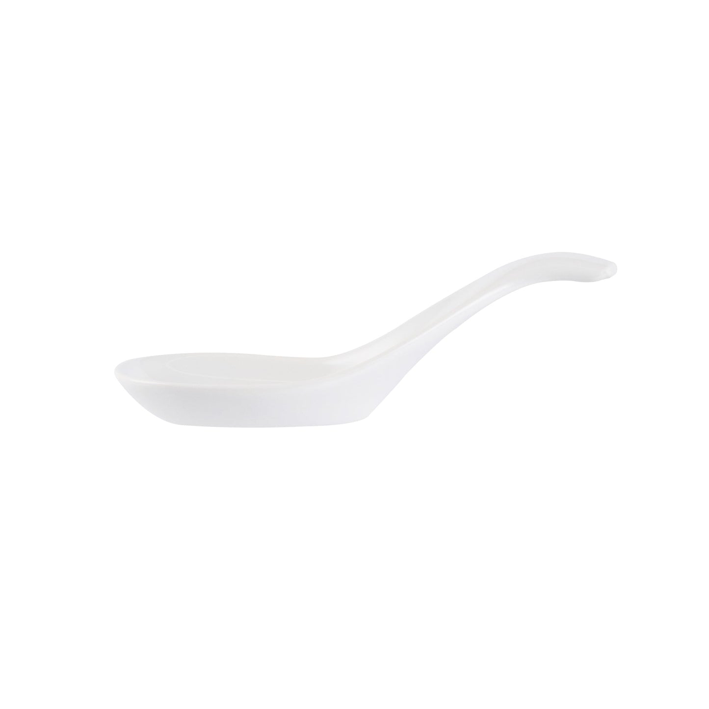 Chef 101 White Porcelain Wave Spoon - 5" x 1 3/4" x 1" - 10 count box