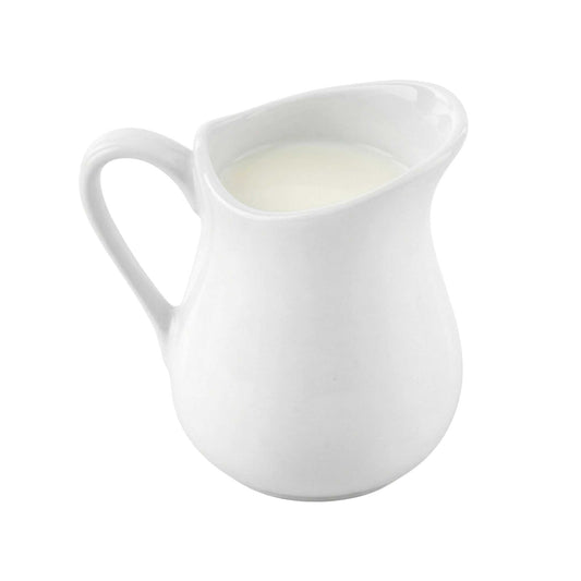 Chef 101 4 oz Round White Porcelain Classic Cream Cup - 3" x 2 1/2" x 3 1/4" - 1 count box