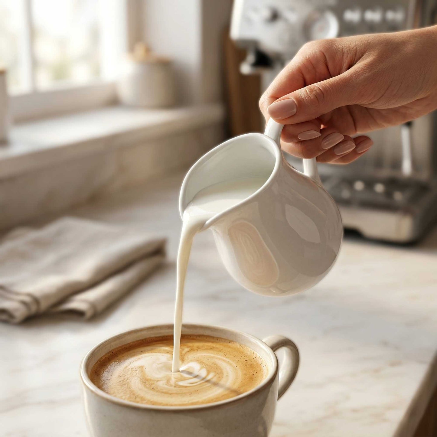 Chef 101 4 oz Round White Porcelain Classic Cream Cup - 3" x 2 1/2" x 3 1/4" - 1 count box