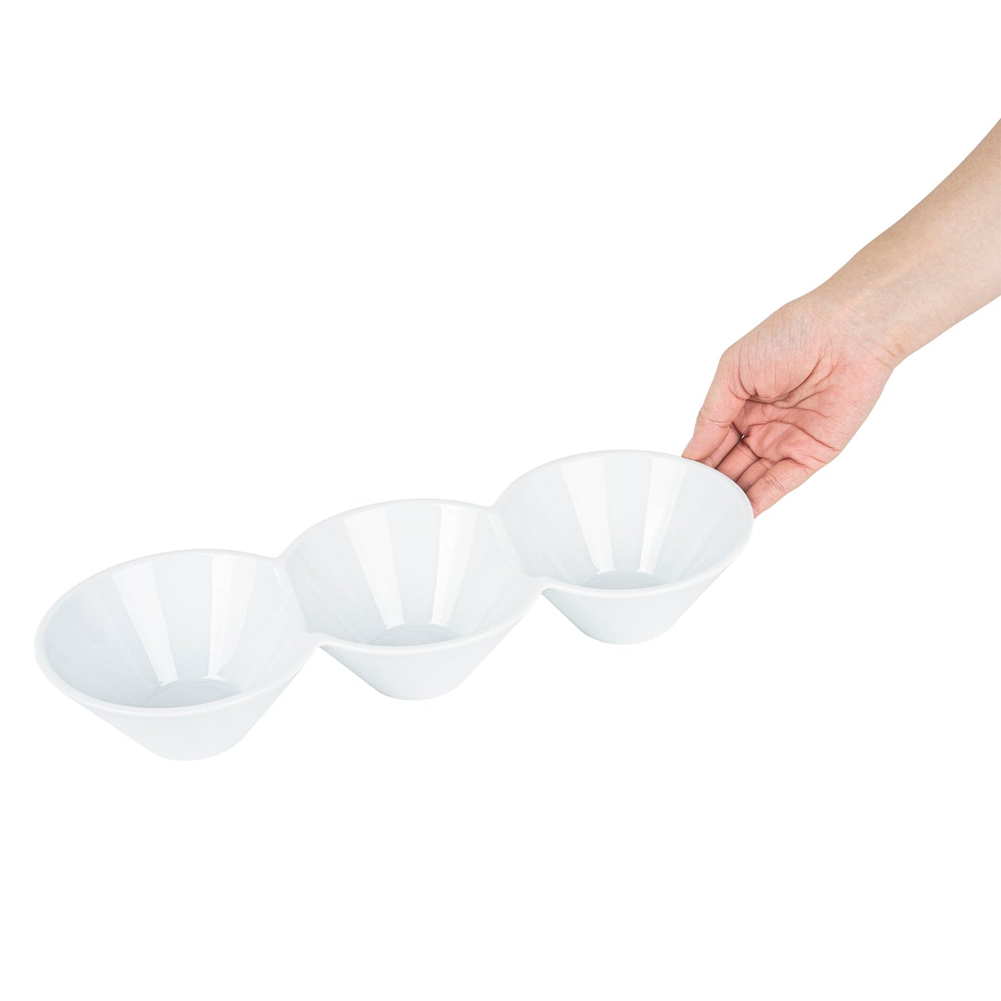 Chef 101 18 oz Round White Porcelain Modern Bowl Set - 13 1/2" x 5" x 2 1/4" - 1 count box