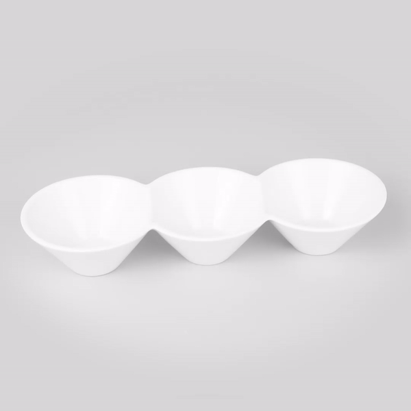 Chef 101 18 oz Round White Porcelain Modern Bowl Set - 13 1/2" x 5" x 2 1/4" - 1 count box