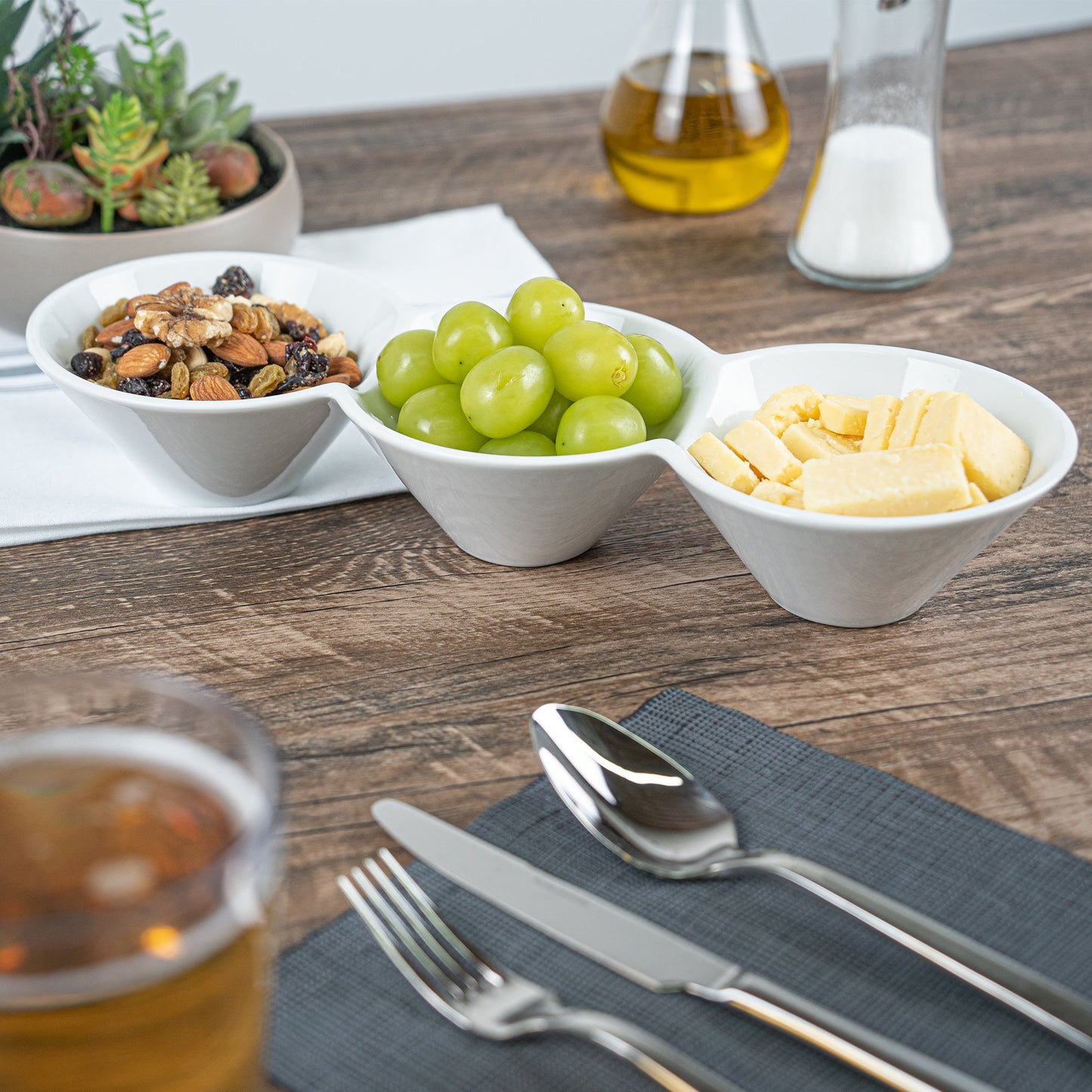 Chef 101 18 oz Round White Porcelain Modern Bowl Set - 13 1/2" x 5" x 2 1/4" - 1 count box