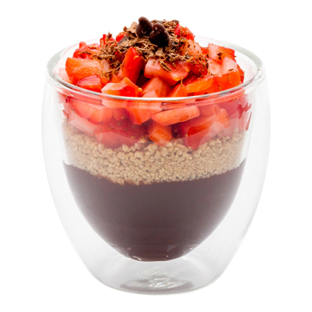 Forma Professional 3 oz Round Glass Espresso Dessert Cup - Double Wall - 2 1/2" x 2 1/2" x 2 1/2" - 10 count box