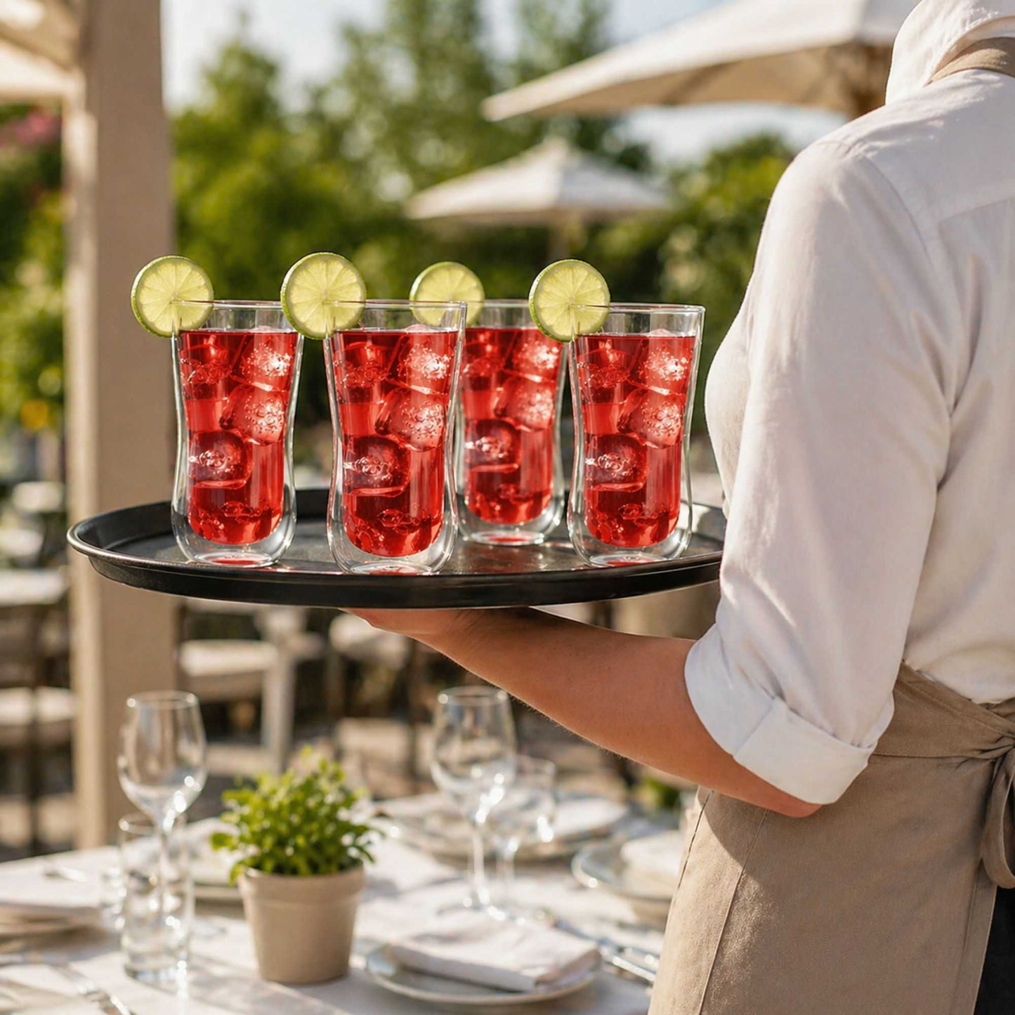 Forma Professional 10 oz Round Glass Beverage Glass - Double Wall - 3" x 3" x 5 3/4" - 10 count box
