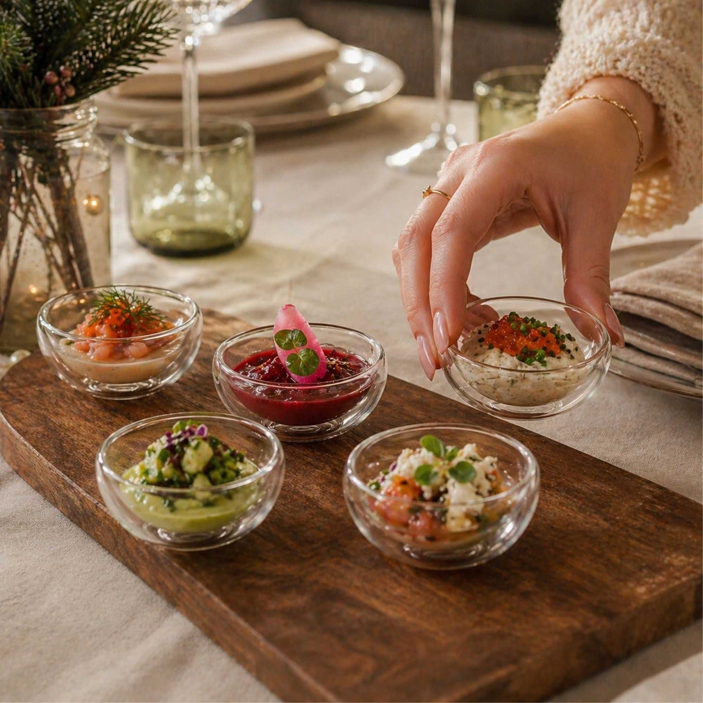 Forma Professional 1 oz Round Glass Amuse Bouche Tasting Cup - Double Wall - 2 3/4" x 2 3/4" x 1 1/4" - 10 count box