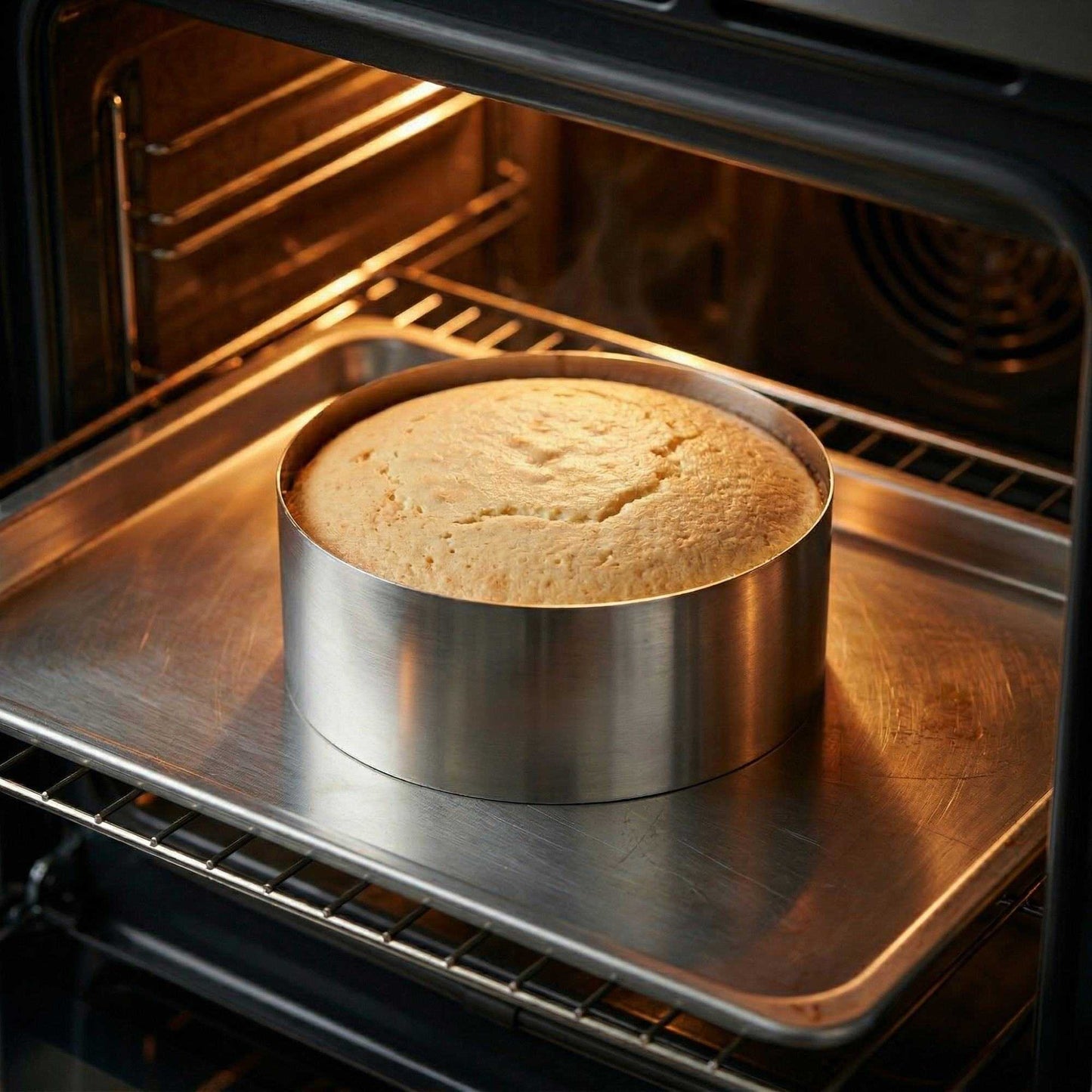 Pastry Tek Round Silver Stainless Steel Pastry Ring Mold - 6" x 6" x 2 1/2" - 1 count box