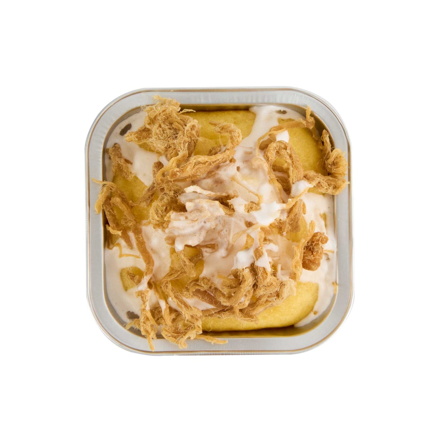 Pastry Tek 3 oz Square Gold Aluminum Baking Cup - with Plastic Dome Lid - 3" x 3" x 1 1/4" - 100 count box