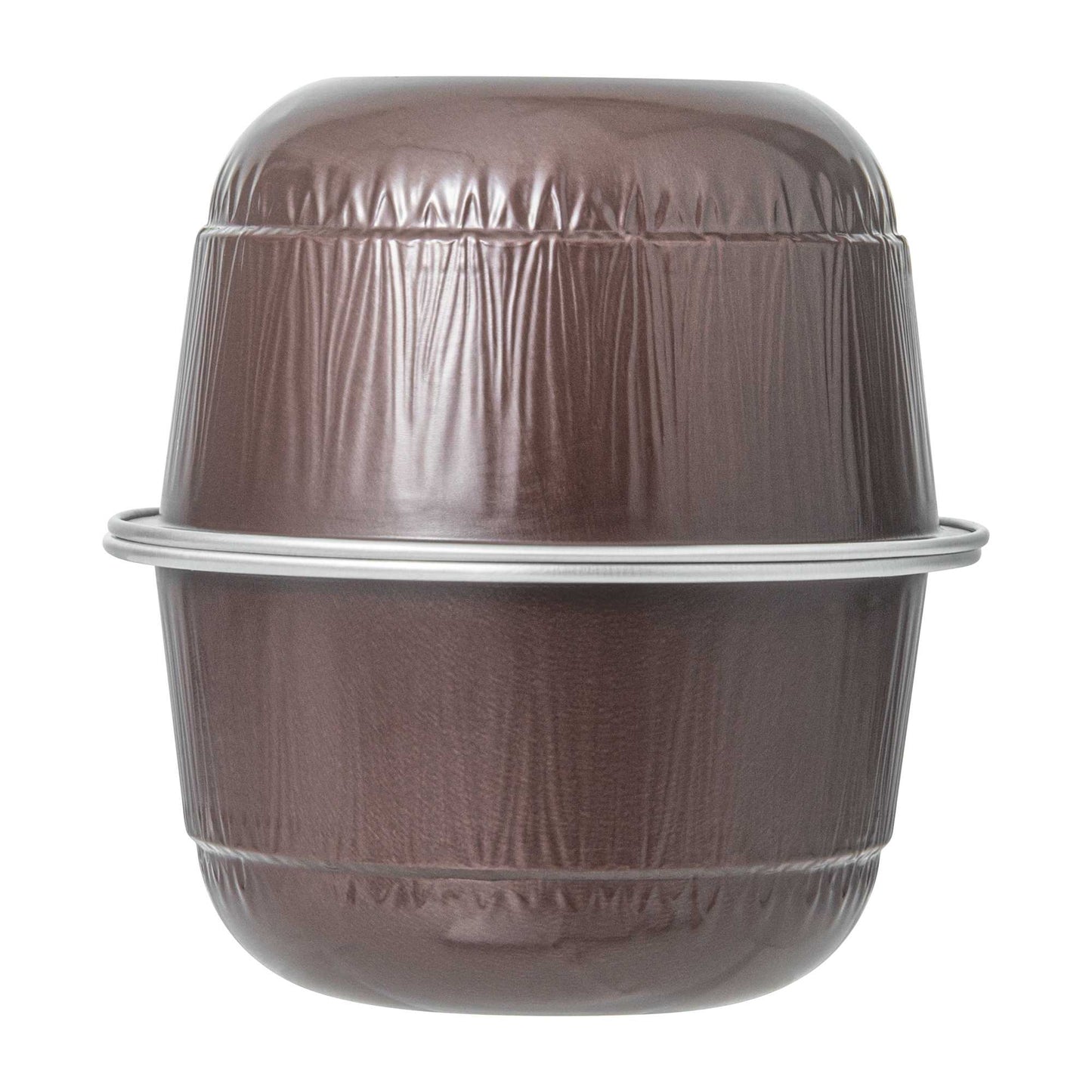 Pastry Tek 5 oz Round Coffee Aluminum Baking Cup - with Plastic Dome Lid - 3 1/4" x 3 1/4" x 1 3/4" - 100 count box
