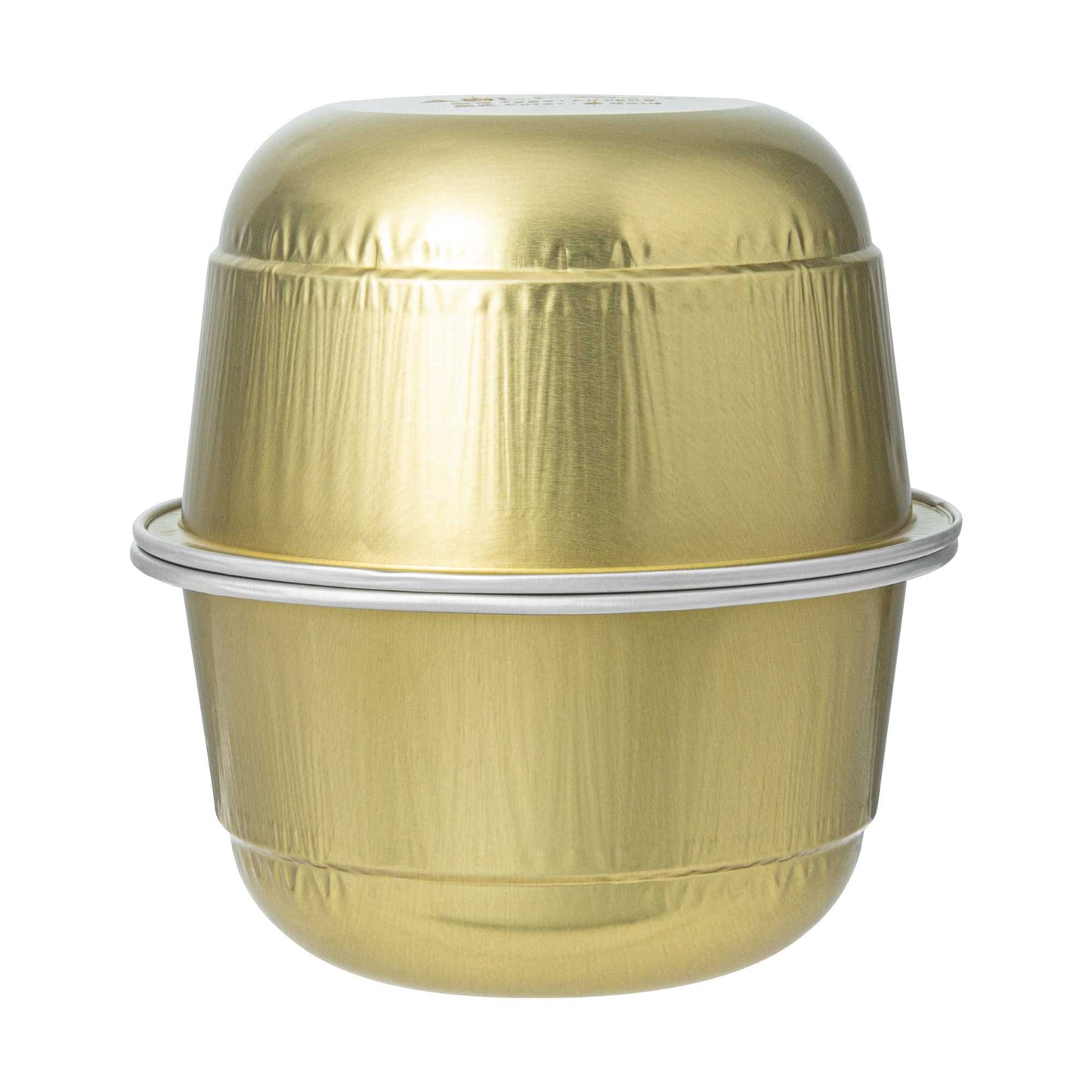 Pastry Tek 5 oz Round Gold Aluminum Baking Cup - with Plastic Dome Lid - 3 1/4" x 3 1/4" x 1 3/4" - 100 count box