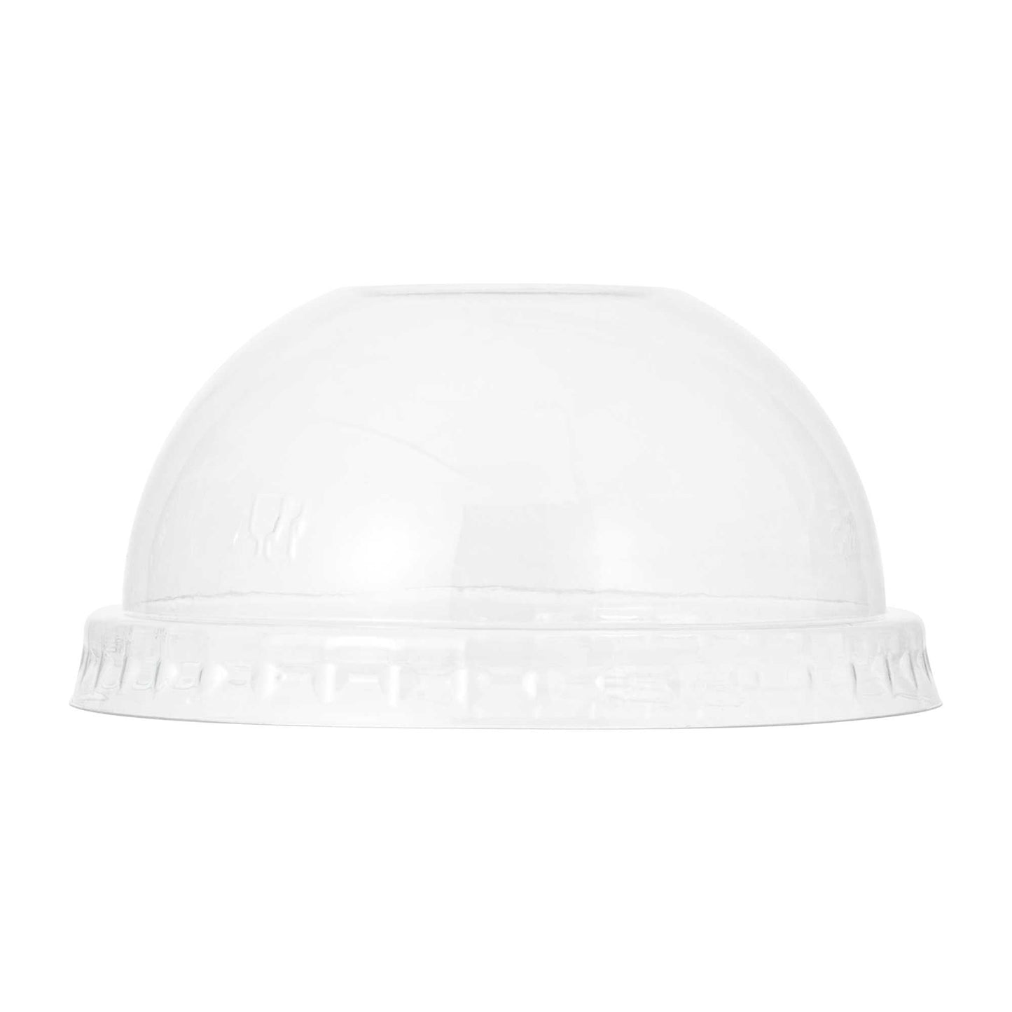 Pastry Tek 5 oz Round Gold Aluminum Baking Cup - with Plastic Dome Lid - 3 1/4" x 3 1/4" x 1 3/4" - 100 count box