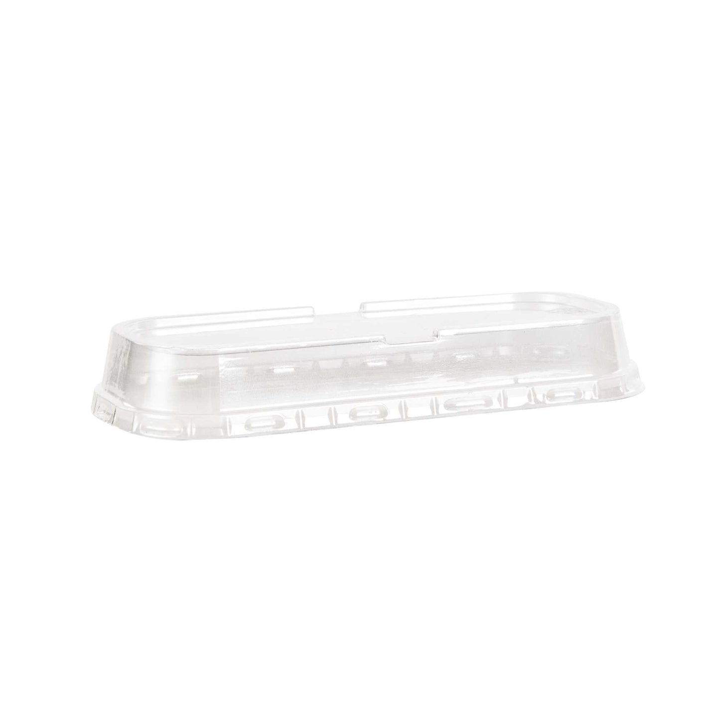 Pastry Tek 7 oz Rectangle Coffee Aluminum Baking Loaf Pan - with Plastic Dome Lid - 6 1/2" x 2 1/2" x 1 1/4" - 100 count box