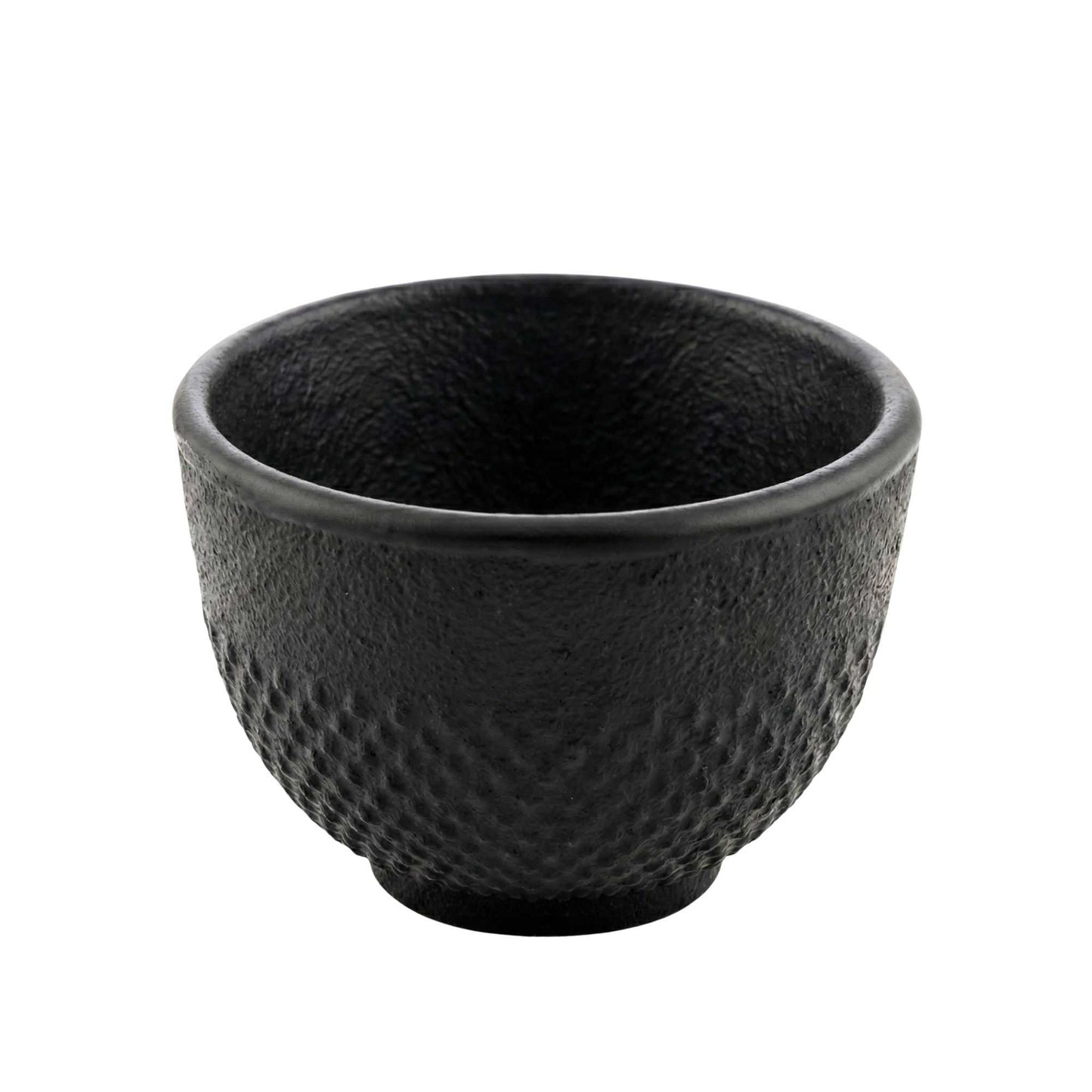 Tetsubin 5 oz Round Black Cast Iron Tea Cup - 3 1/4" x 3 1/4" x 2 1/4" - 2 count box