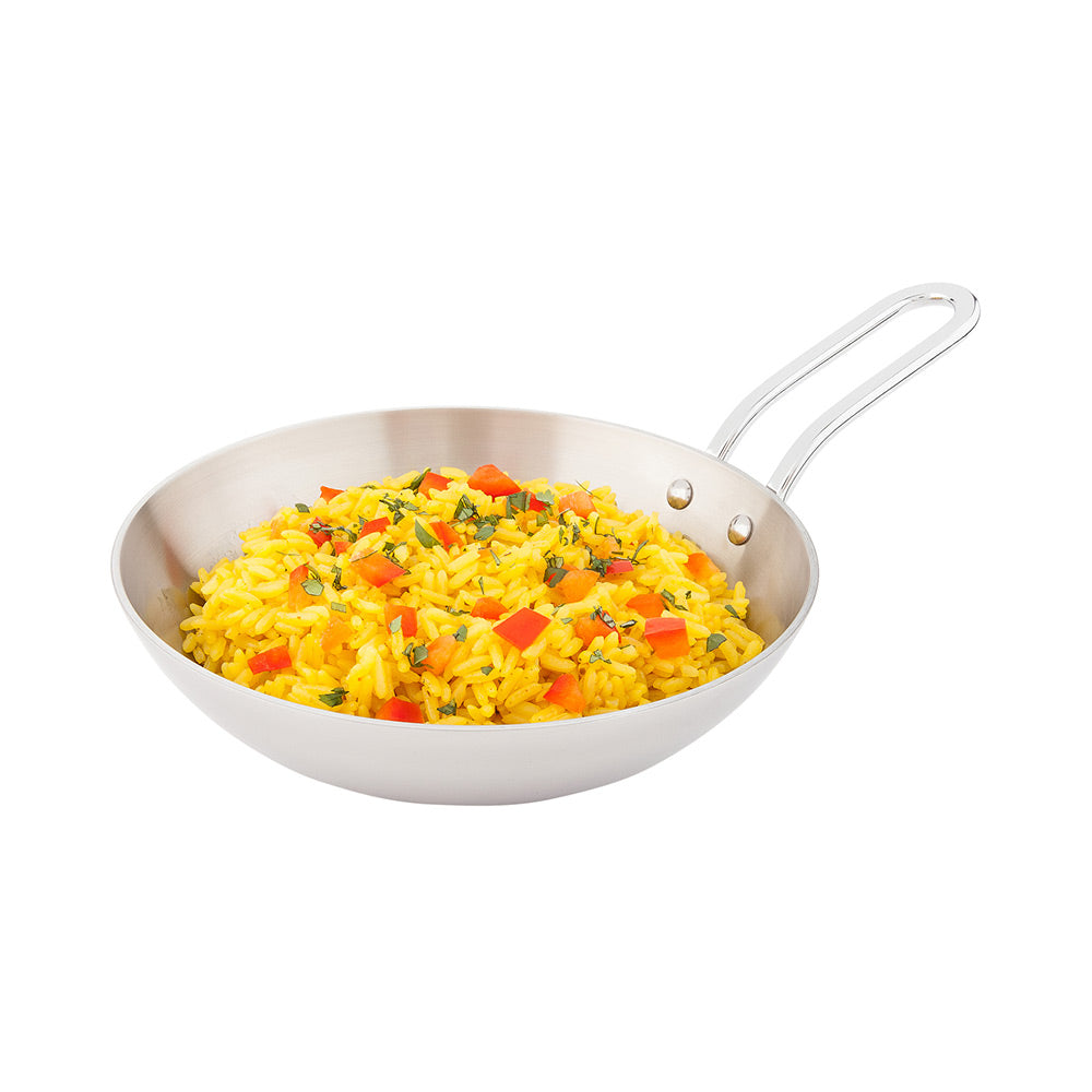 Met Lux Round Silver Stainless Steel Mini Skillet - 6 1/2" x 6 1/2" x 1 1/2" - 1 count box