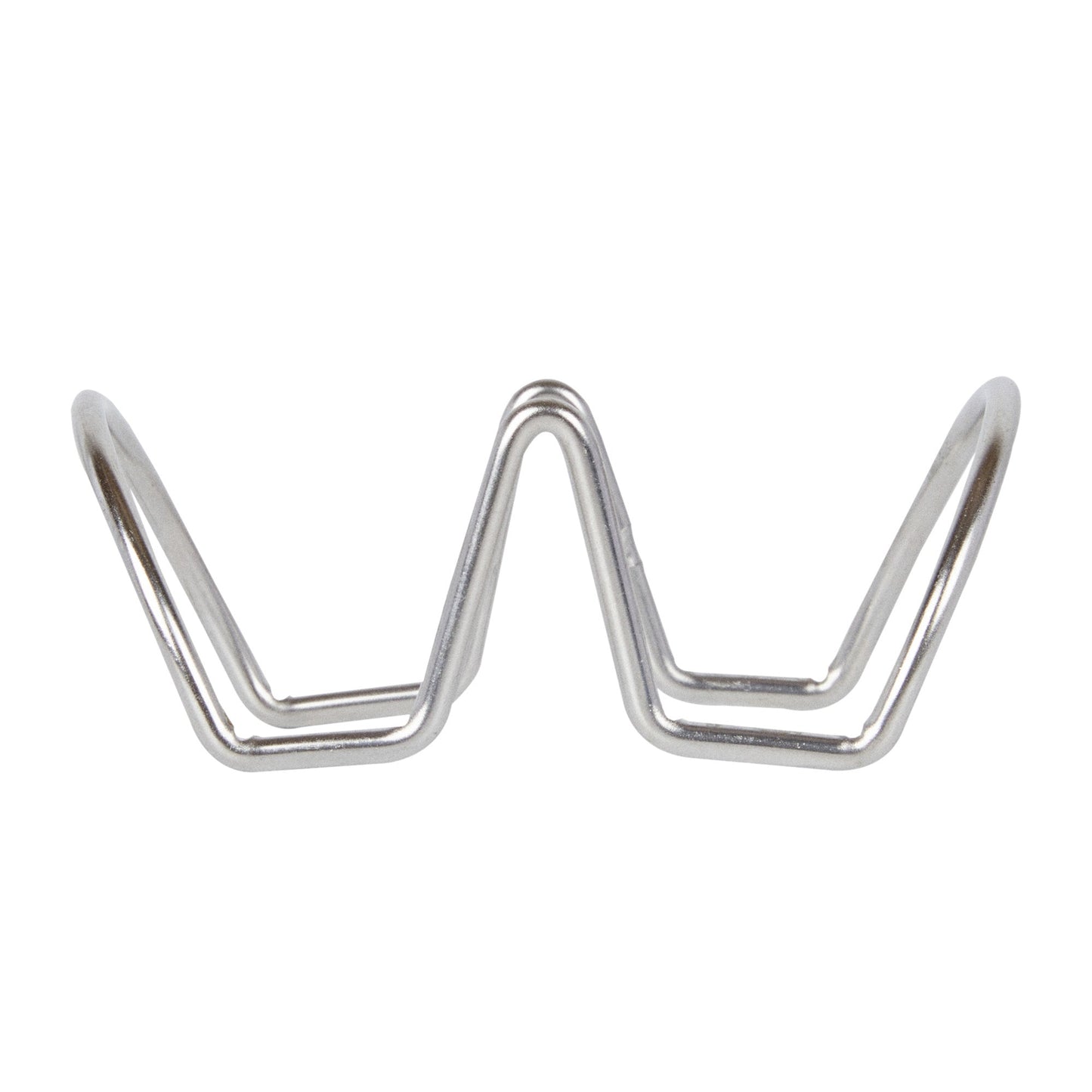 Met Lux Rectangle Silver Stainless Steel Duo Taco Rack Stand - 2 Tacos - 4 1/4" x 3 1/4" x 1 1/2" - 1 count box