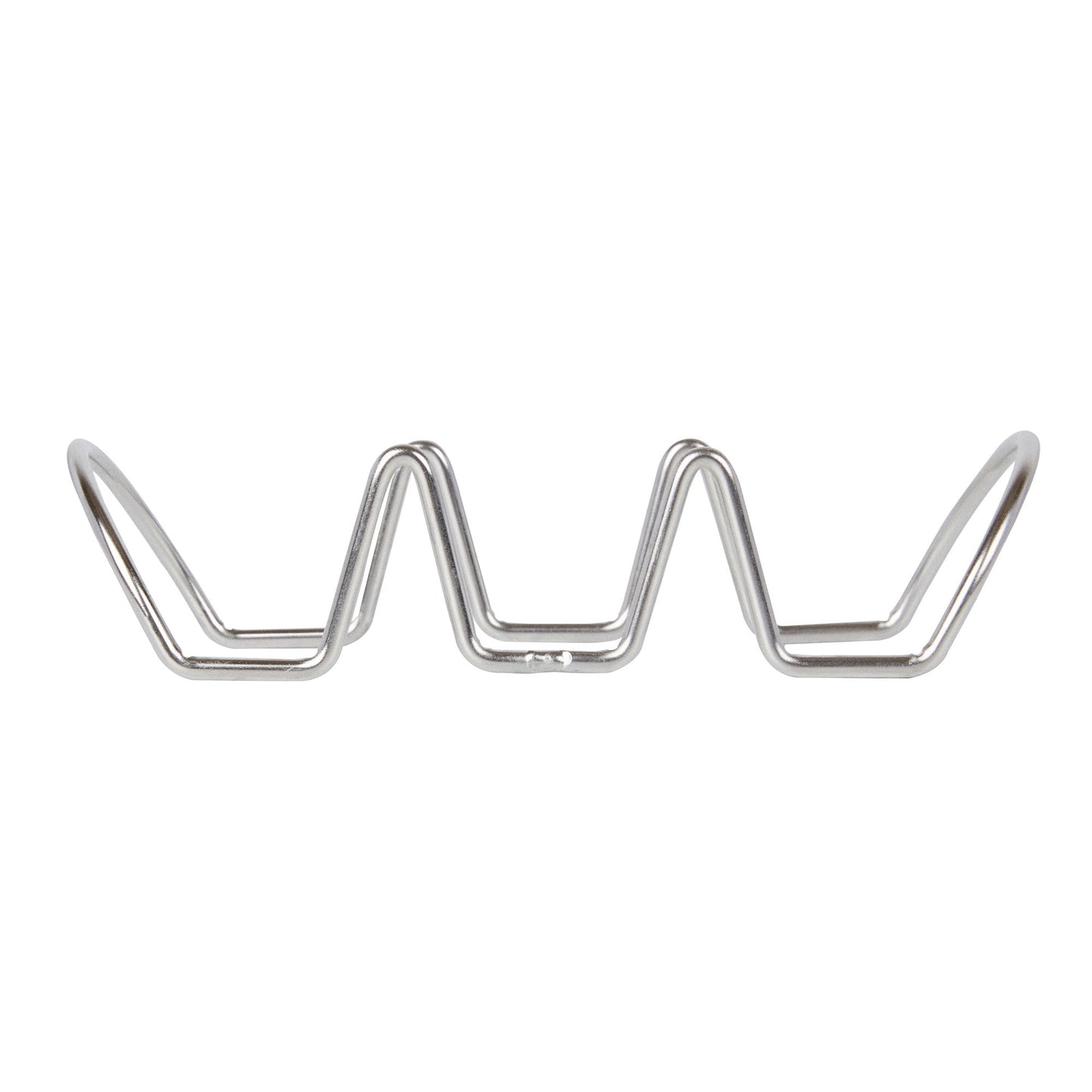 Met Lux Rectangle Silver Stainless Steel Triplo Taco Rack Stand - 3 Tacos - 6 3/4" x 3 1/4" x 1 1/2" - 1 count box