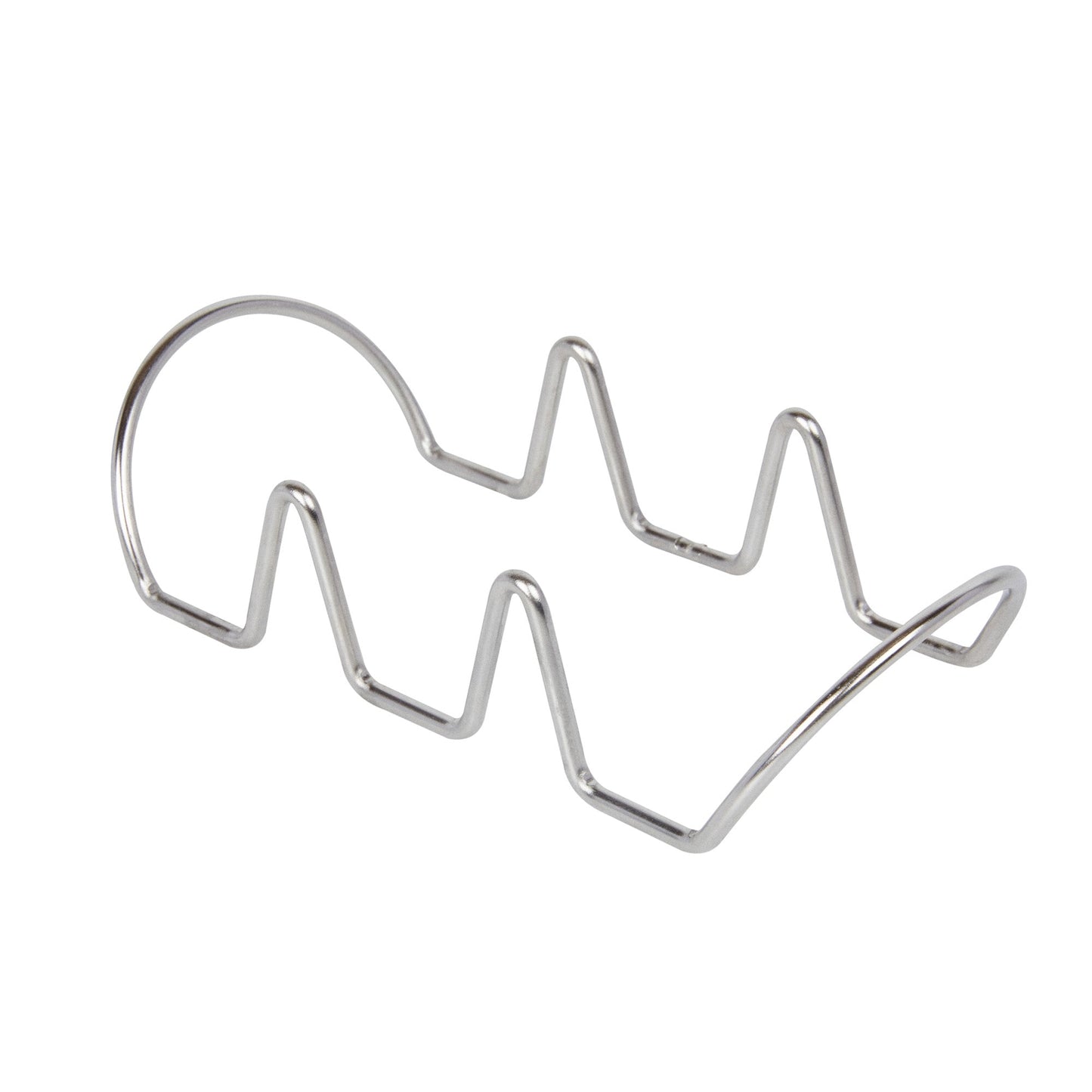 Met Lux Rectangle Silver Stainless Steel Triplo Taco Rack Stand - 3 Tacos - 6 3/4" x 3 1/4" x 1 1/2" - 1 count box