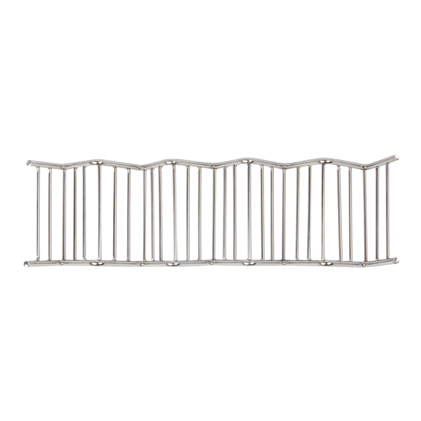 Met Lux Rectangle Silver Stainless Steel Cinque Taco Rack Stand - 5 Tacos - 8 1/4" x 2 1/2" x 1 1/2" - 1 count box