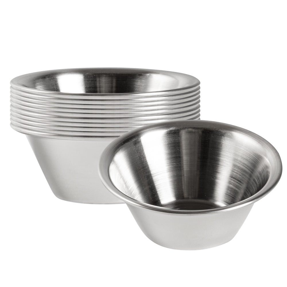 Met Lux 2 oz Stainless Steel Condiment Cup - 2 3/4" x 2 3/4" x 1" - 10 count box