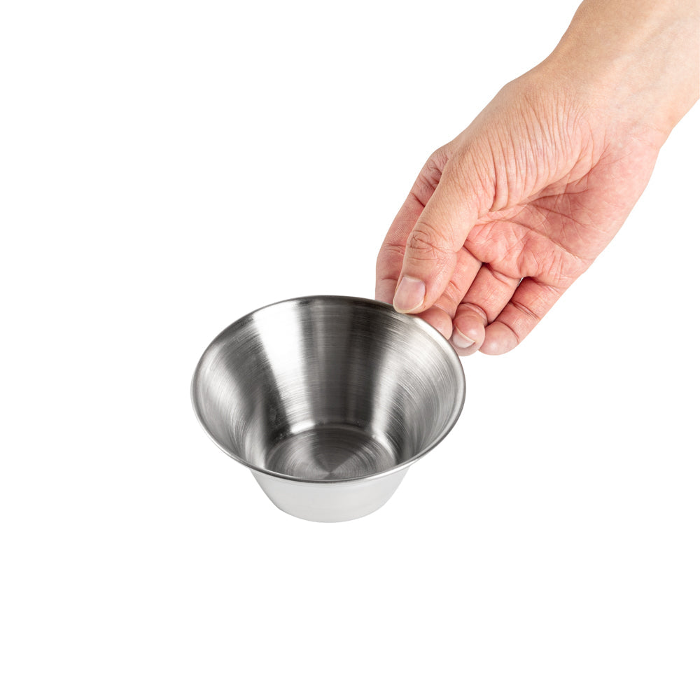 Met Lux 6 oz Stainless Steel Condiment Cup - 3 3/4" x 3 3/4" x 2" - 10 count box