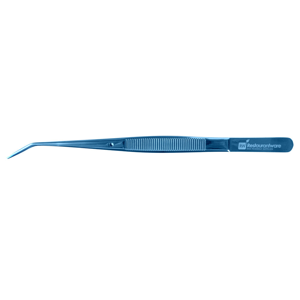 Perfect Point Titanium Blue Stainless Steel Slant Nose Tweezers - 6 1/4" x 3/4" x 1/2" - 1 count box