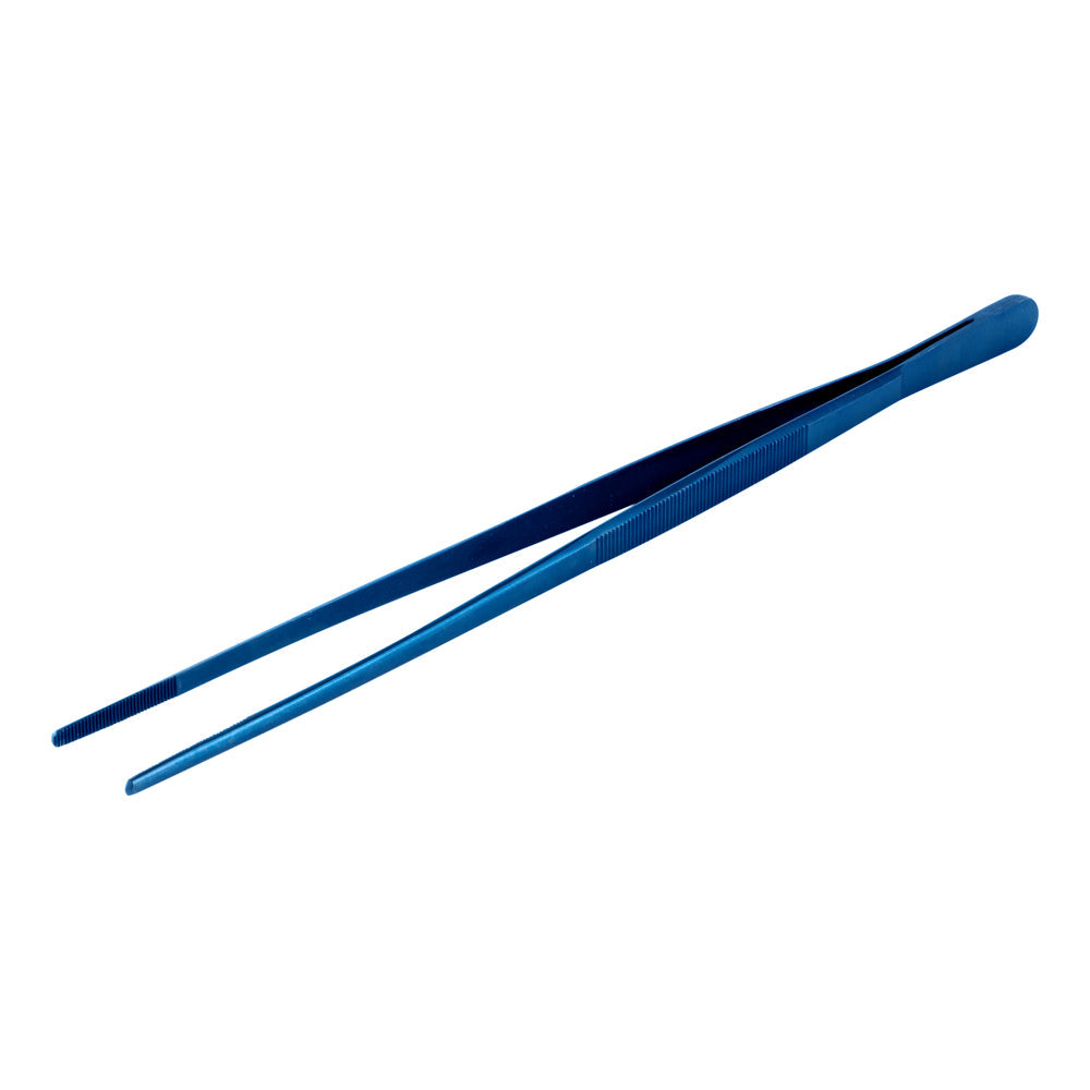 Perfect Point Titanium Blue Stainless Steel Long Straight Tweezers - 11 3/4" x 3/4" - 1 count box