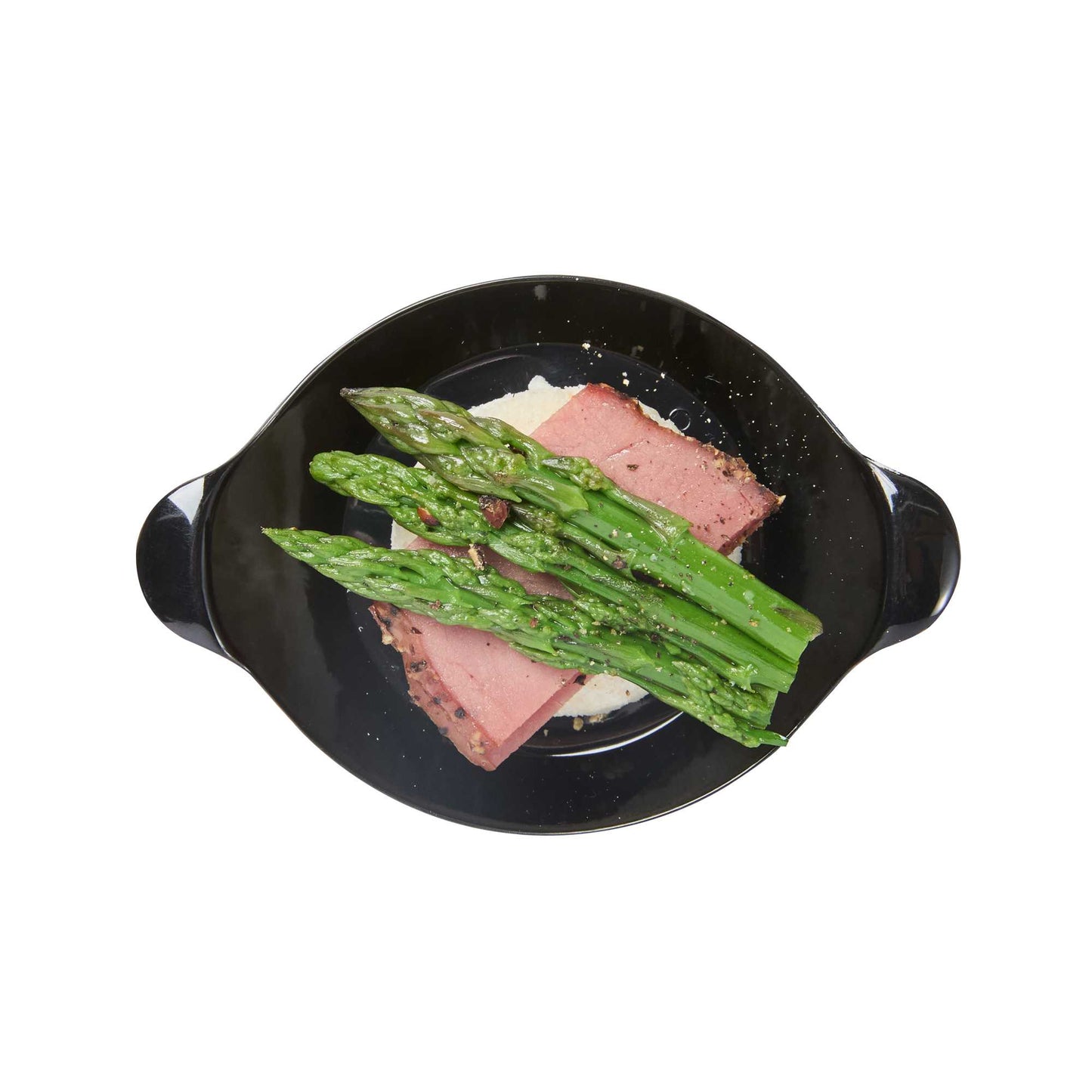 Mini Serve Oval Black Plastic Mini Handled Plate - 3 3/4" x 2 1/2" - 100 count box