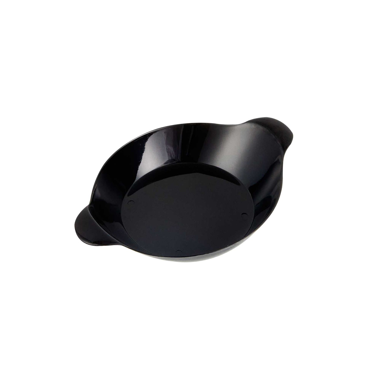 Mini Serve Oval Black Plastic Mini Handled Plate - 3 3/4" x 2 1/2" - 100 count box