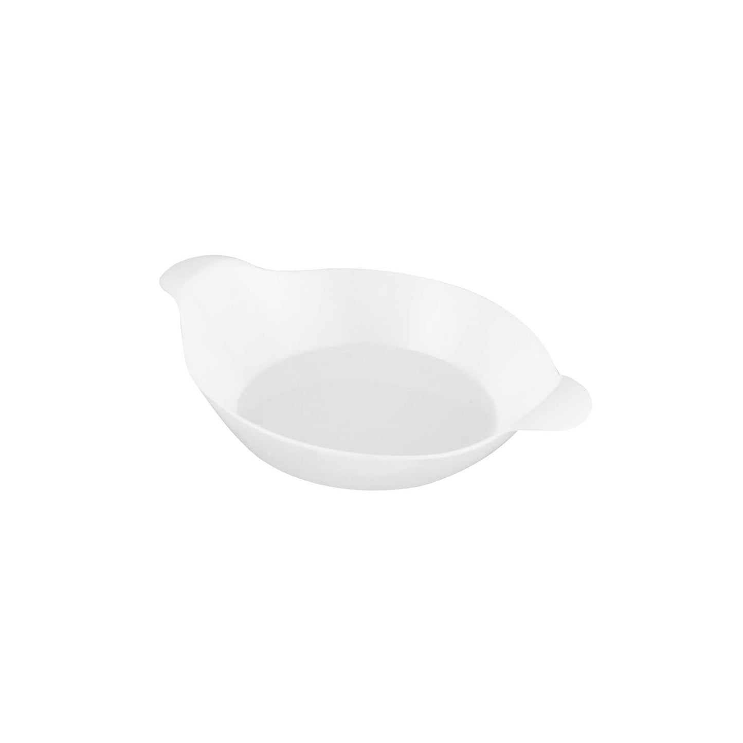 Mini Serve Oval White Plastic Mini Handled Plate - 3 3/4" x 2 1/2" - 100 count box