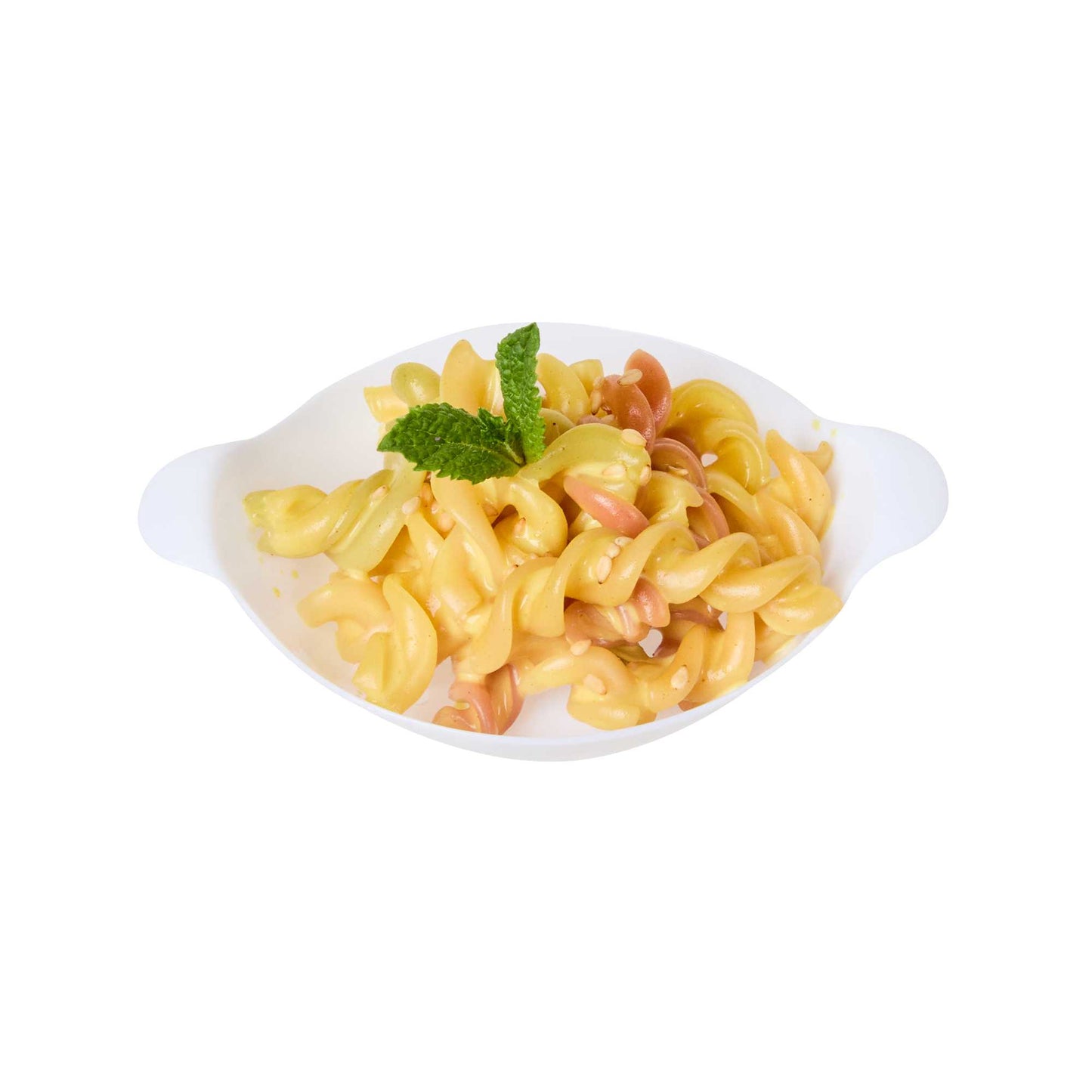 Mini Serve Oval White Plastic Mini Handled Plate - 3 3/4" x 2 1/2" - 100 count box