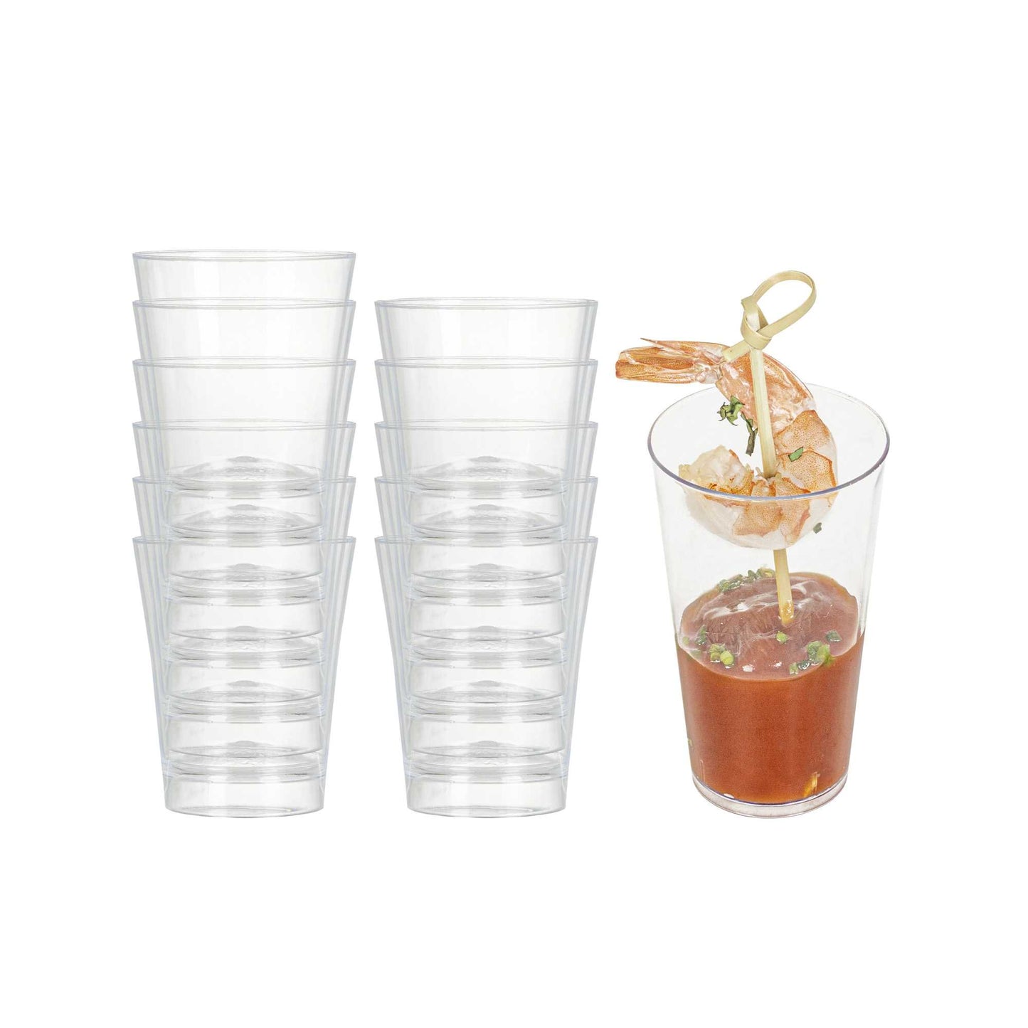 Mini Serve 3 oz Round Clear Plastic Mini Parfait Glass - 2" x 2" x 2 1/2" - 100 count box