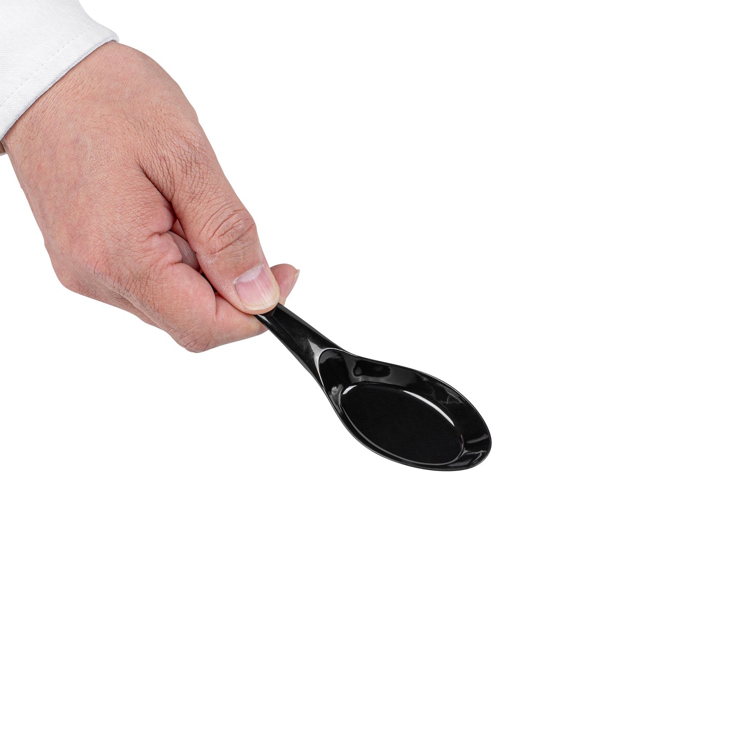 Mini Serve Black Plastic Wave Spoon - 5" x 1 1/2" - 100 count box
